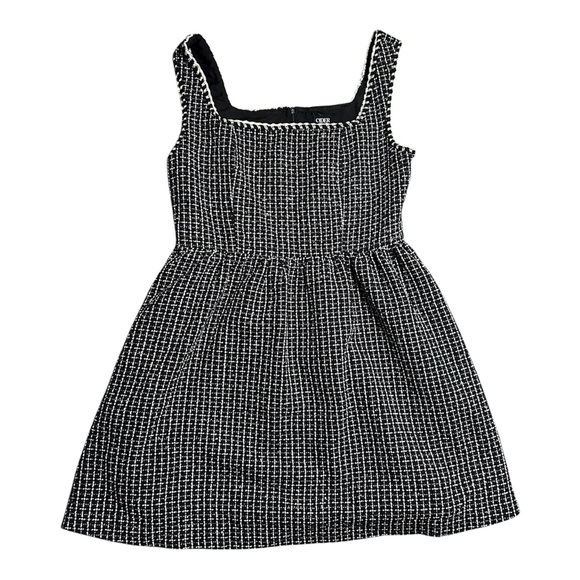 NWT CIDER Tweed U-Neckline Solid Mini Dress Size L - Picture 2 of 7